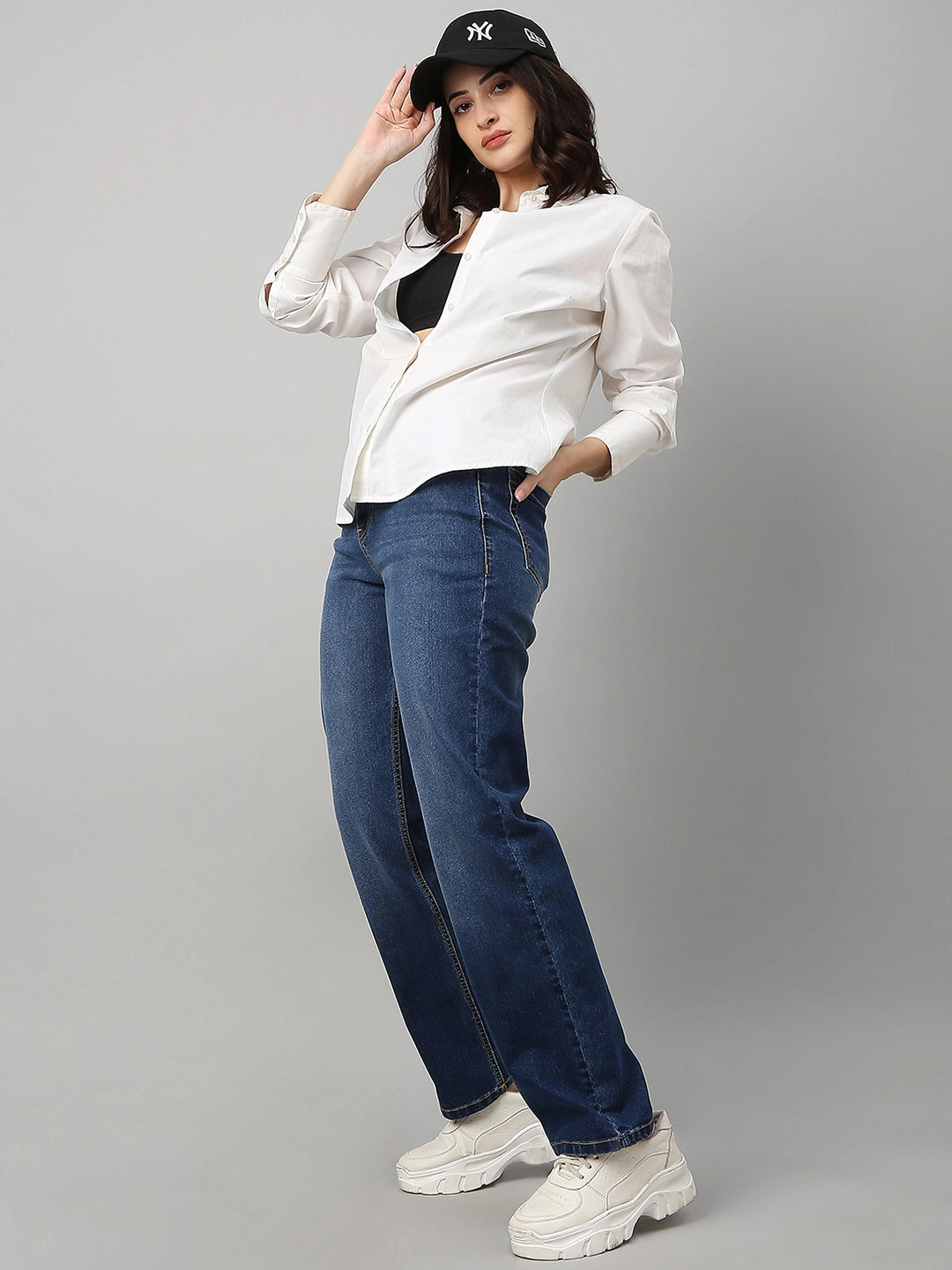 TARAMA High Rise Straight Fit Jeans TARAMA JEANS