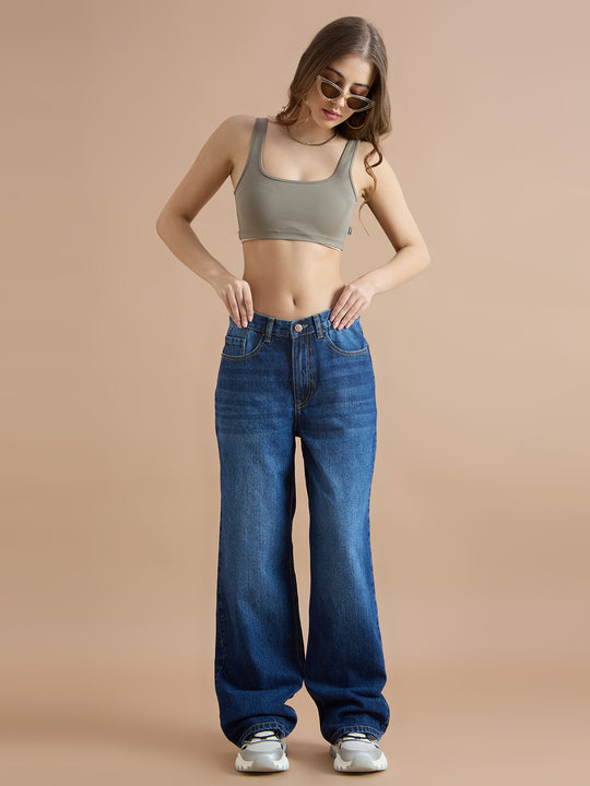 TARAMA Low Rise Wide Leg Jeans