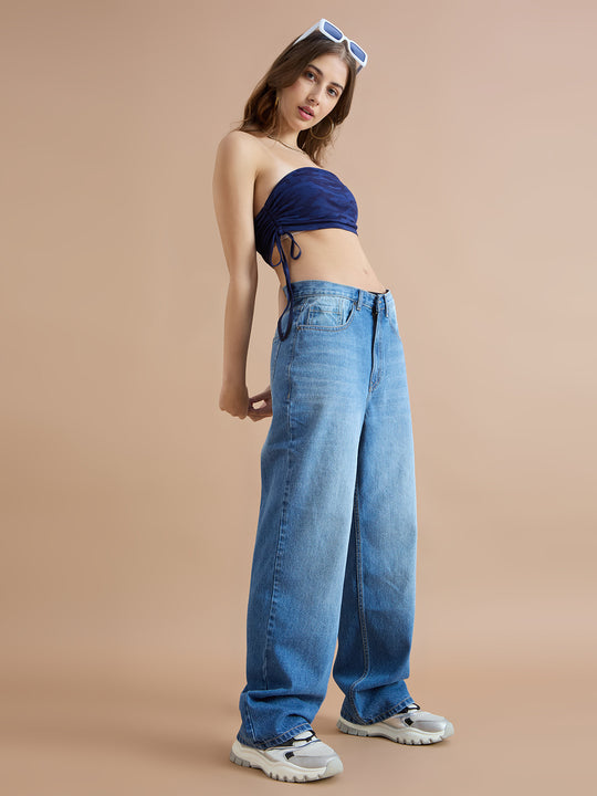 TARAMA Low Rise Wide Leg Jeans