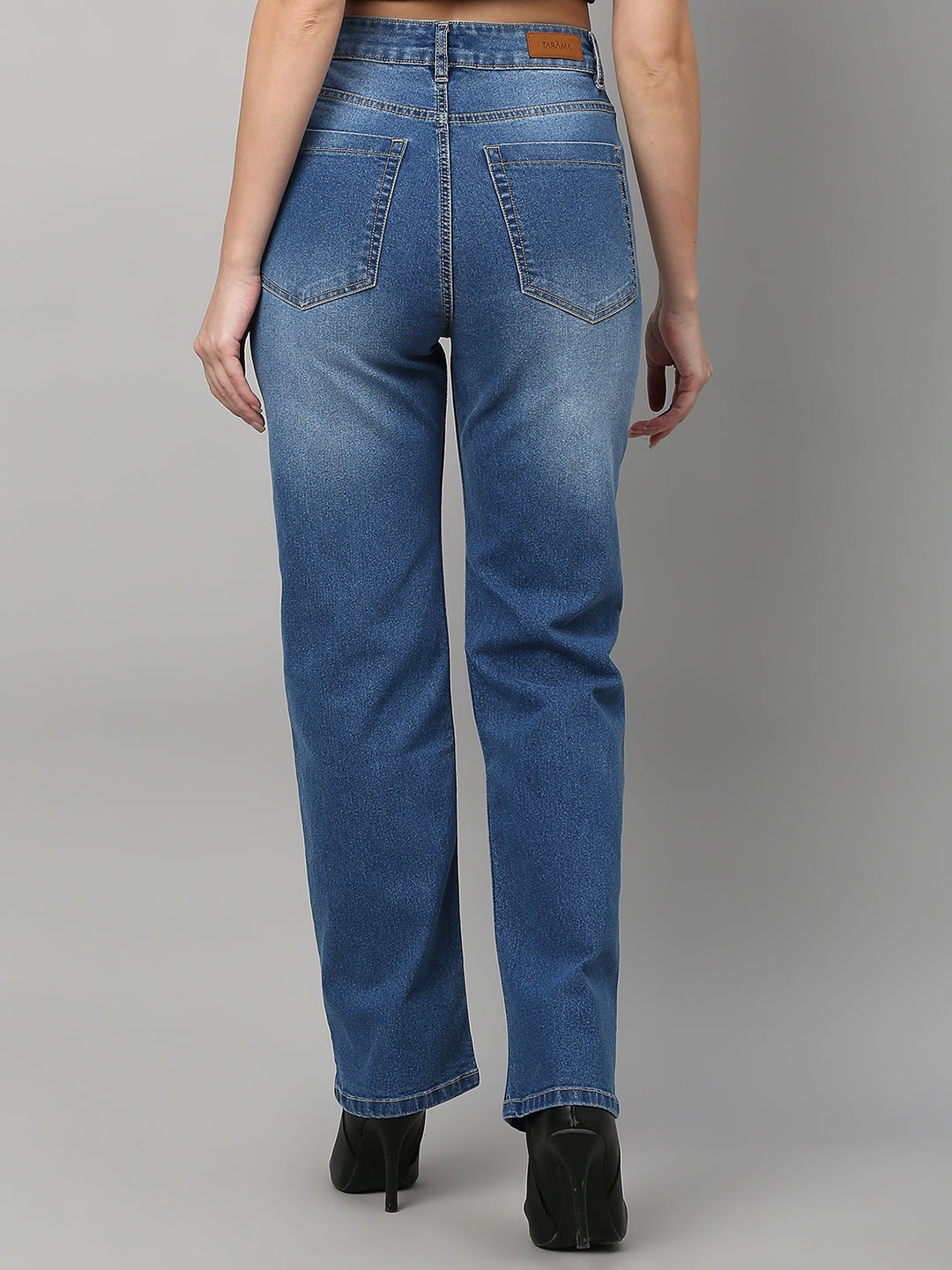 TARAMA High Rise Straight Fit Jeans
