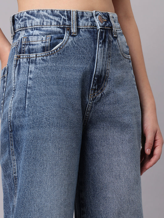 TARAMA Women Wide Leg High-Rise Light Blue Jeans