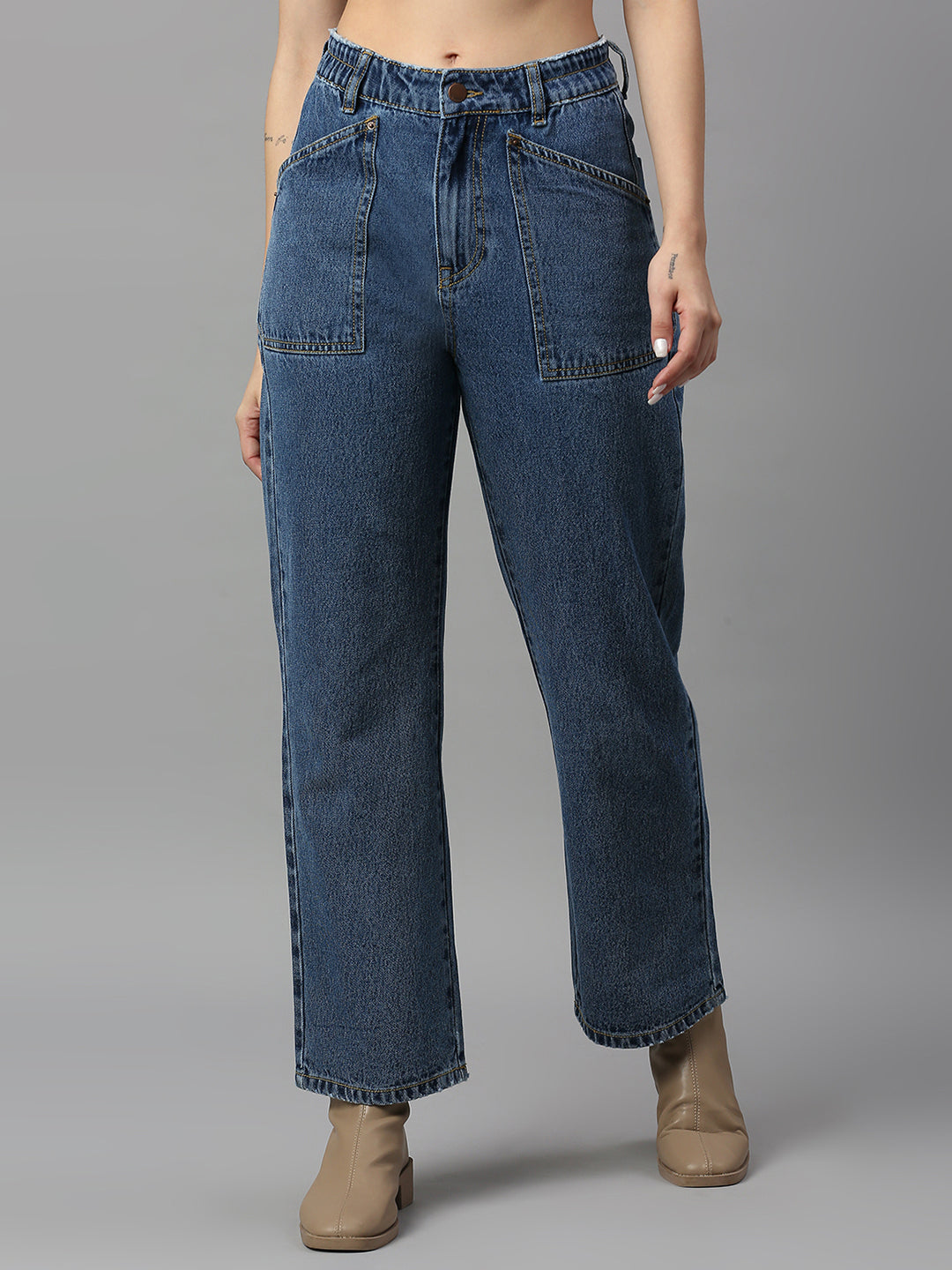 TARAMA High Rise Wide Leg Jeans