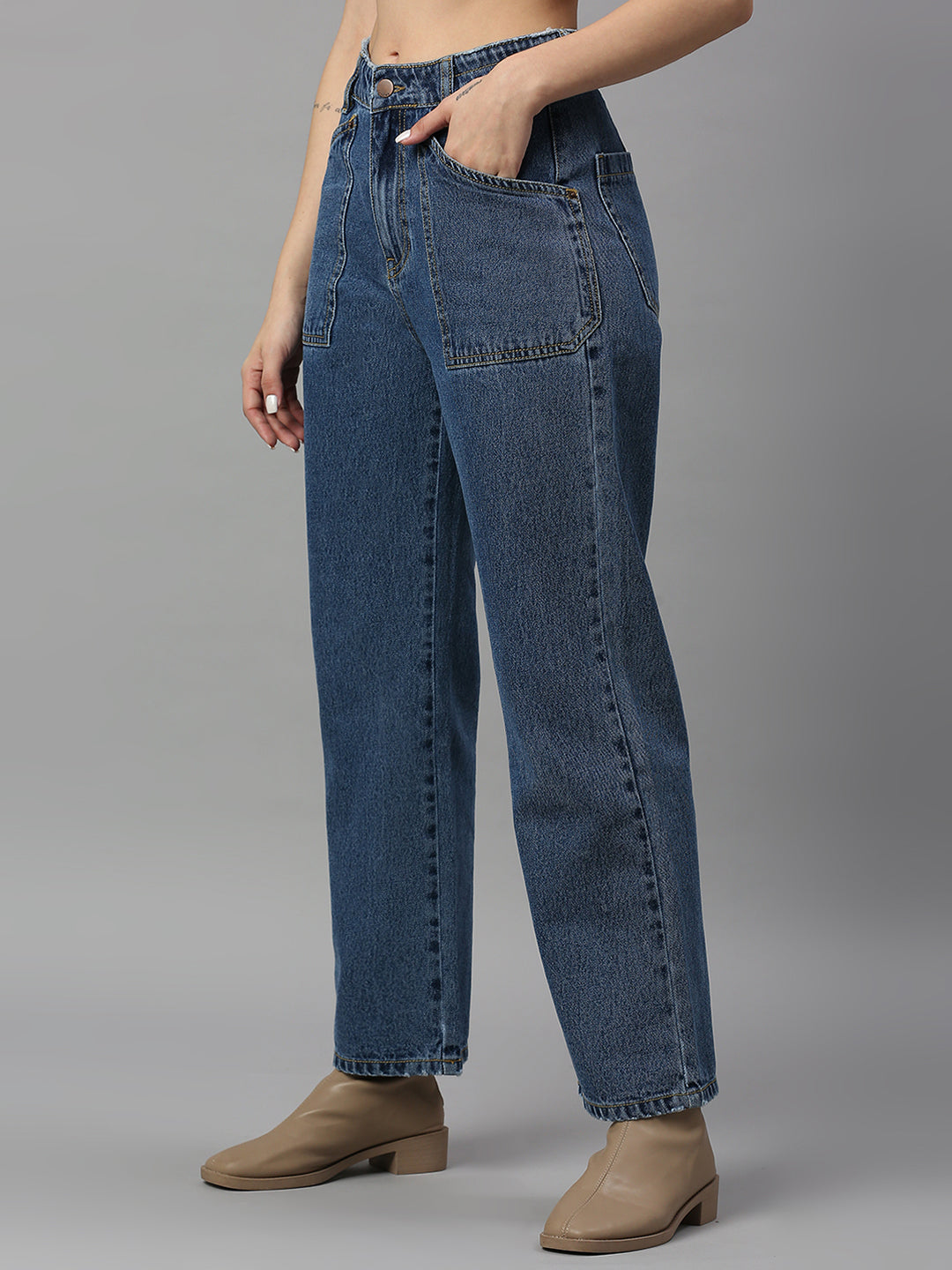 TARAMA High Rise Wide Leg Jeans