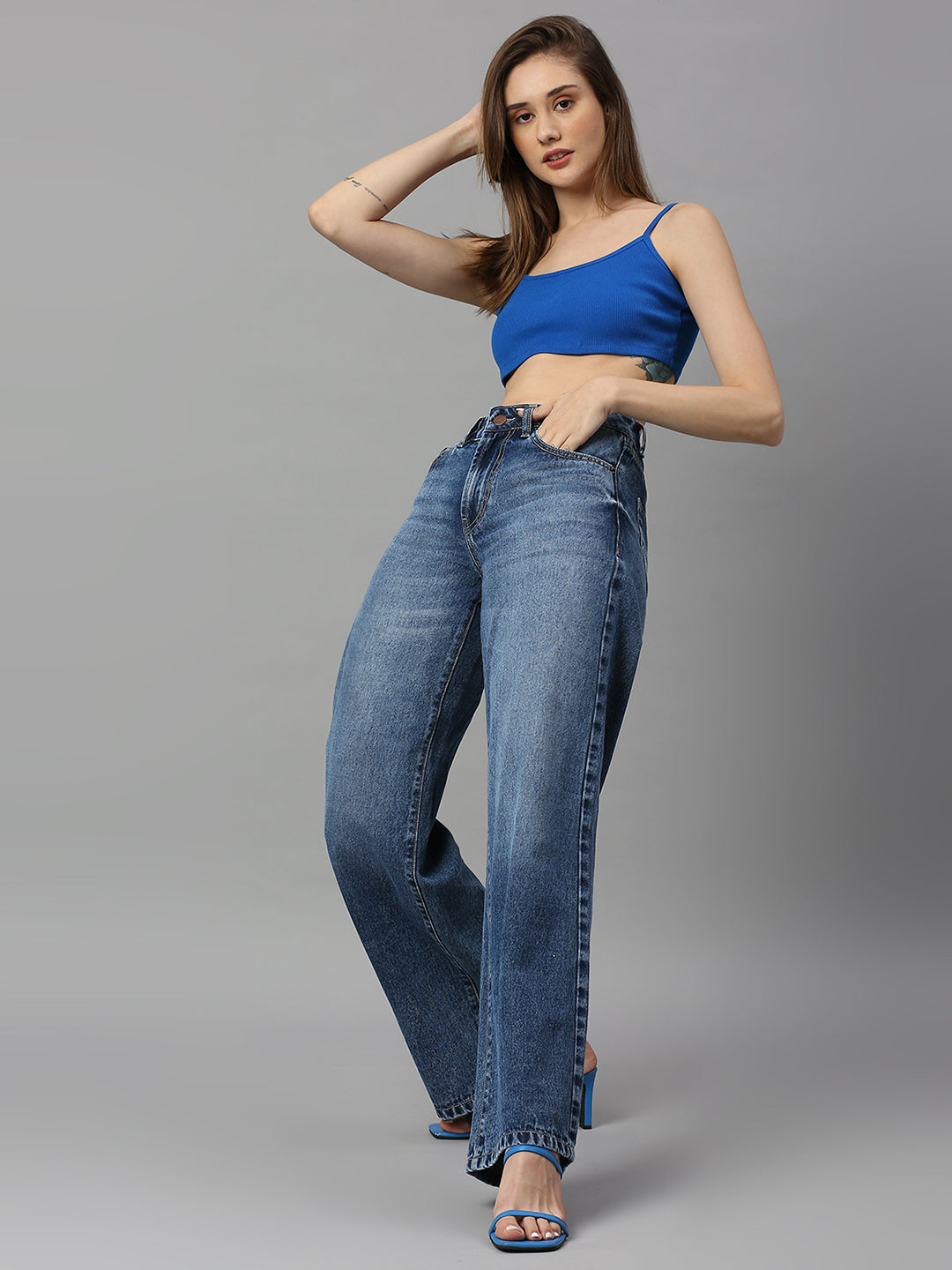 TARAMA High Rise Wide Leg Jeans