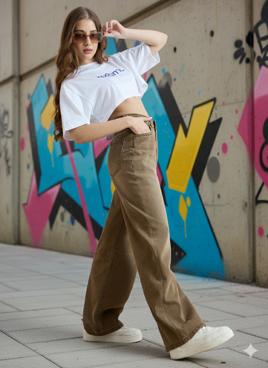 TARAMA High Rise Wide Leg Jeans