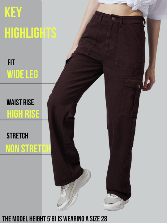 TARAMA High-Waist Cargo Denim – Cool Utility Fit