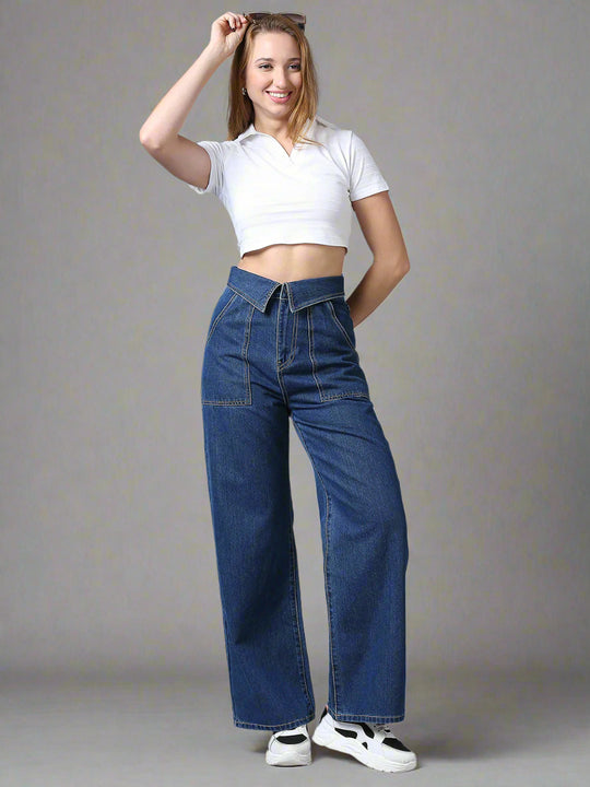 TARAMA High Rise Wide Leg Jeans