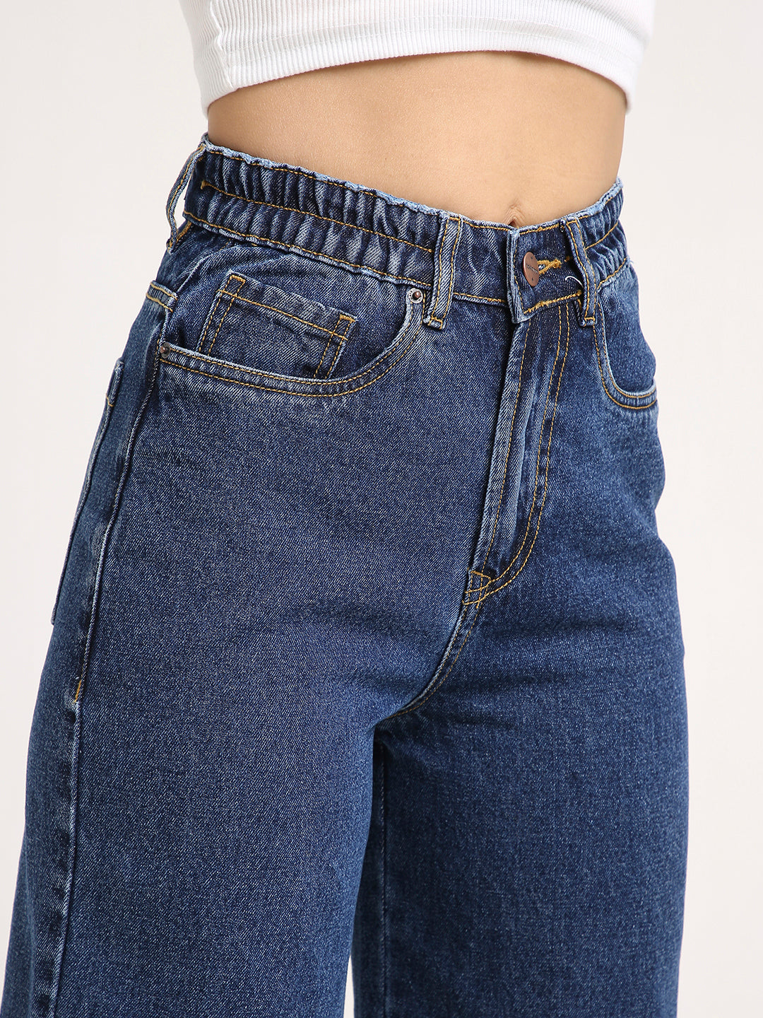 TARAMA Women Wide Leg High-Rise ombre Wash Jeans