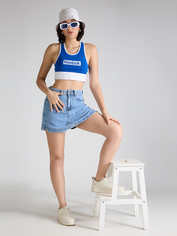 High Rise Skorts-Light Blue