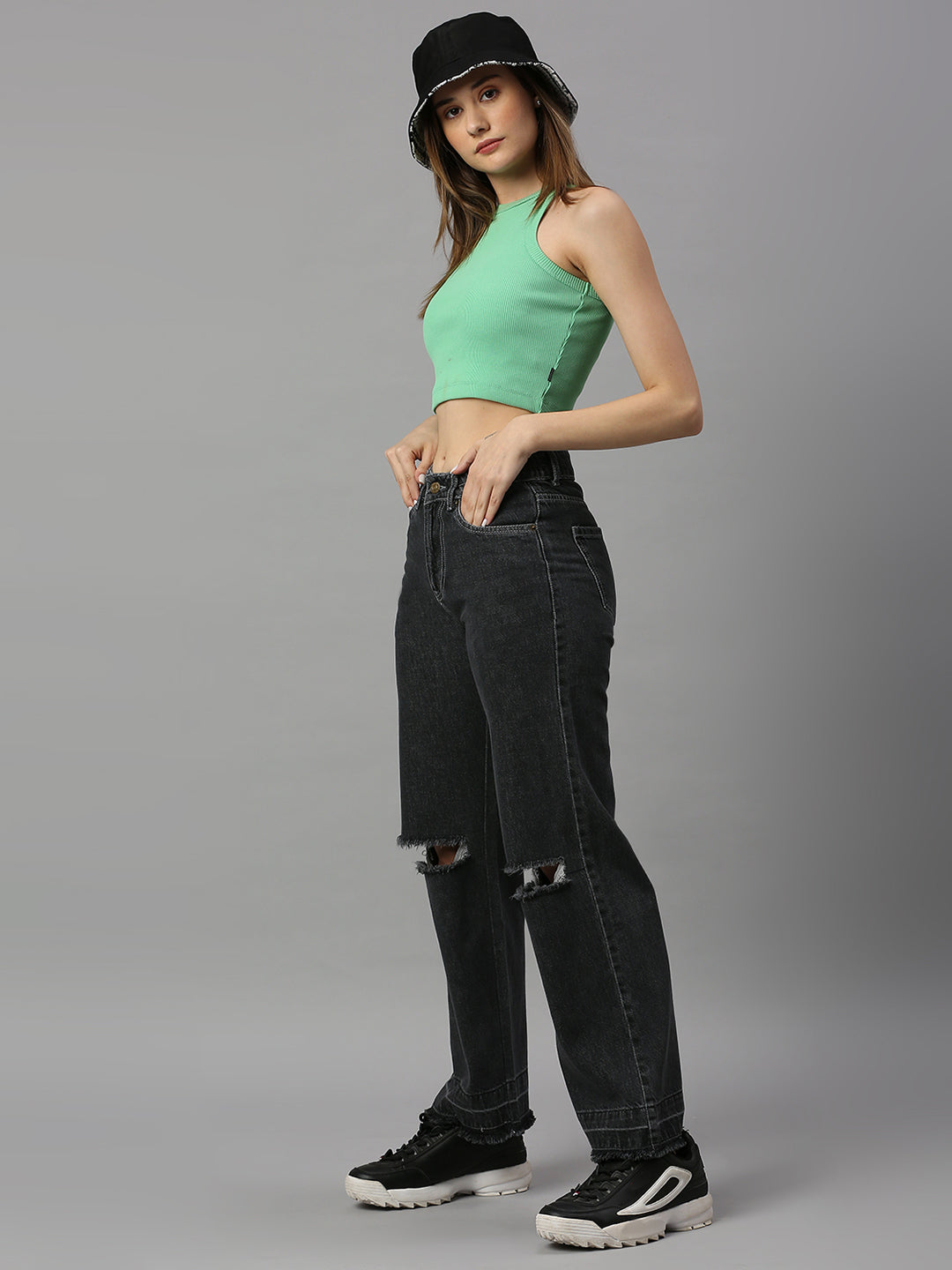 TARAMA High Rise Wide Leg Jeans