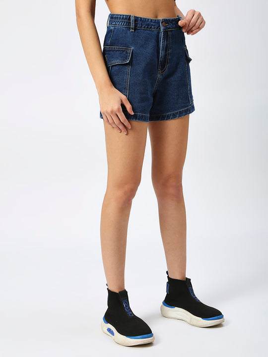 TARAMA High Rise Cargo Shorts TARAMA JEANS