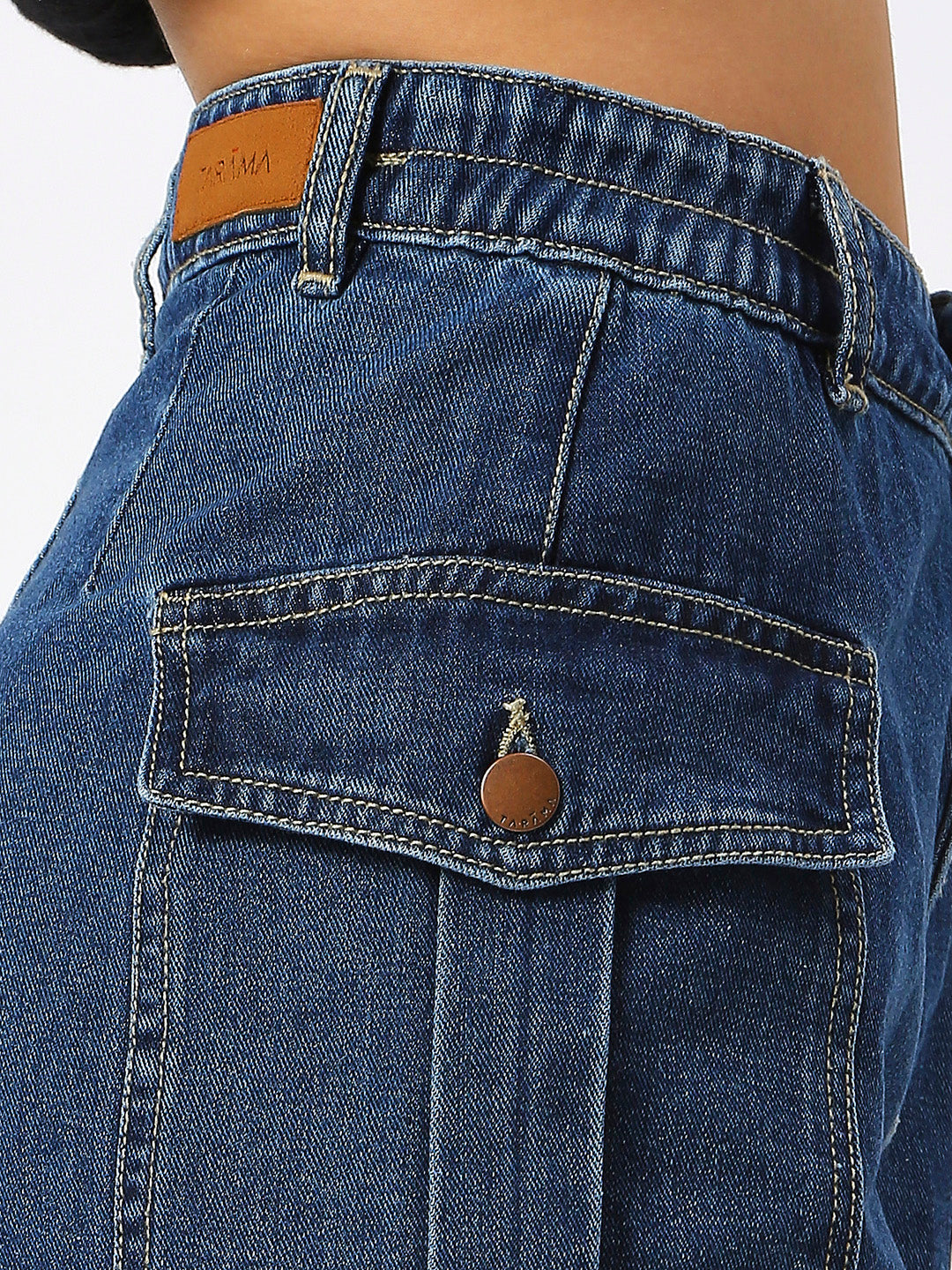 TARAMA High Rise Cargo Shorts TARAMA JEANS