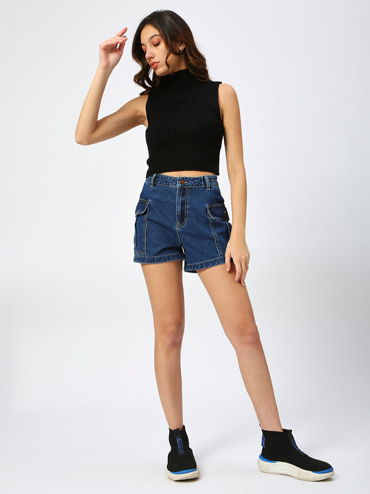 TARAMA High Rise Cargo Shorts TARAMA JEANS