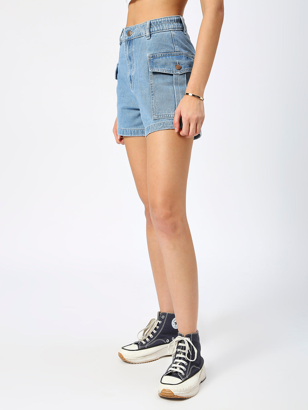 TARAMA High Rise Cargo Shorts TARAMA JEANS