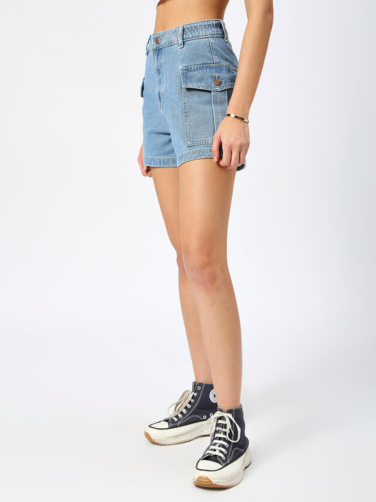 TARAMA High Rise Cargo Shorts TARAMA JEANS