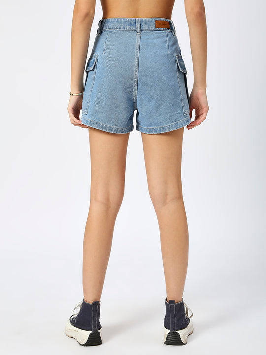 TARAMA High Rise Cargo Shorts TARAMA JEANS