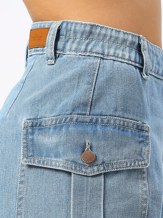 TARAMA High Rise Cargo Shorts TARAMA JEANS