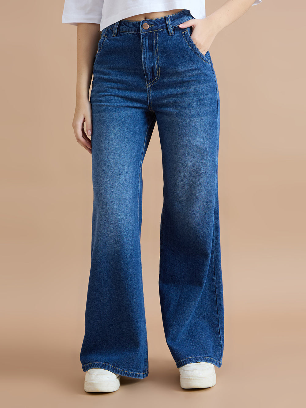 TARAMA High Rise Flare fit Jeans