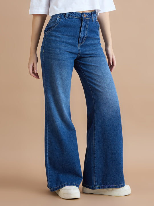 TARAMA High Rise Flare fit Jeans