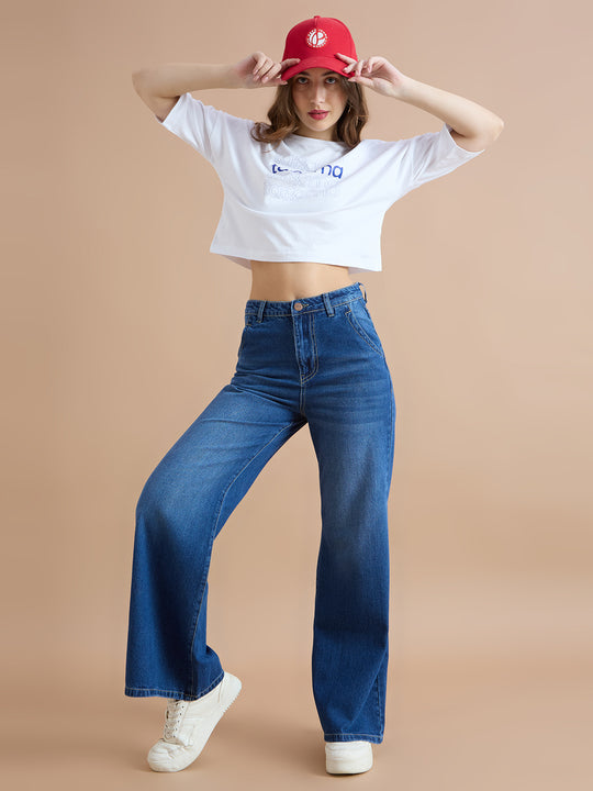 TARAMA High Rise Flare fit Jeans
