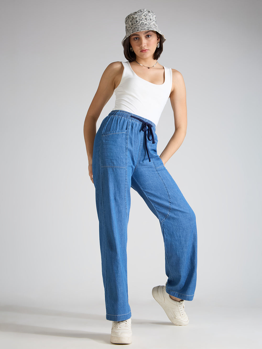 TARAMA High Rise Elasticated Wide Leg