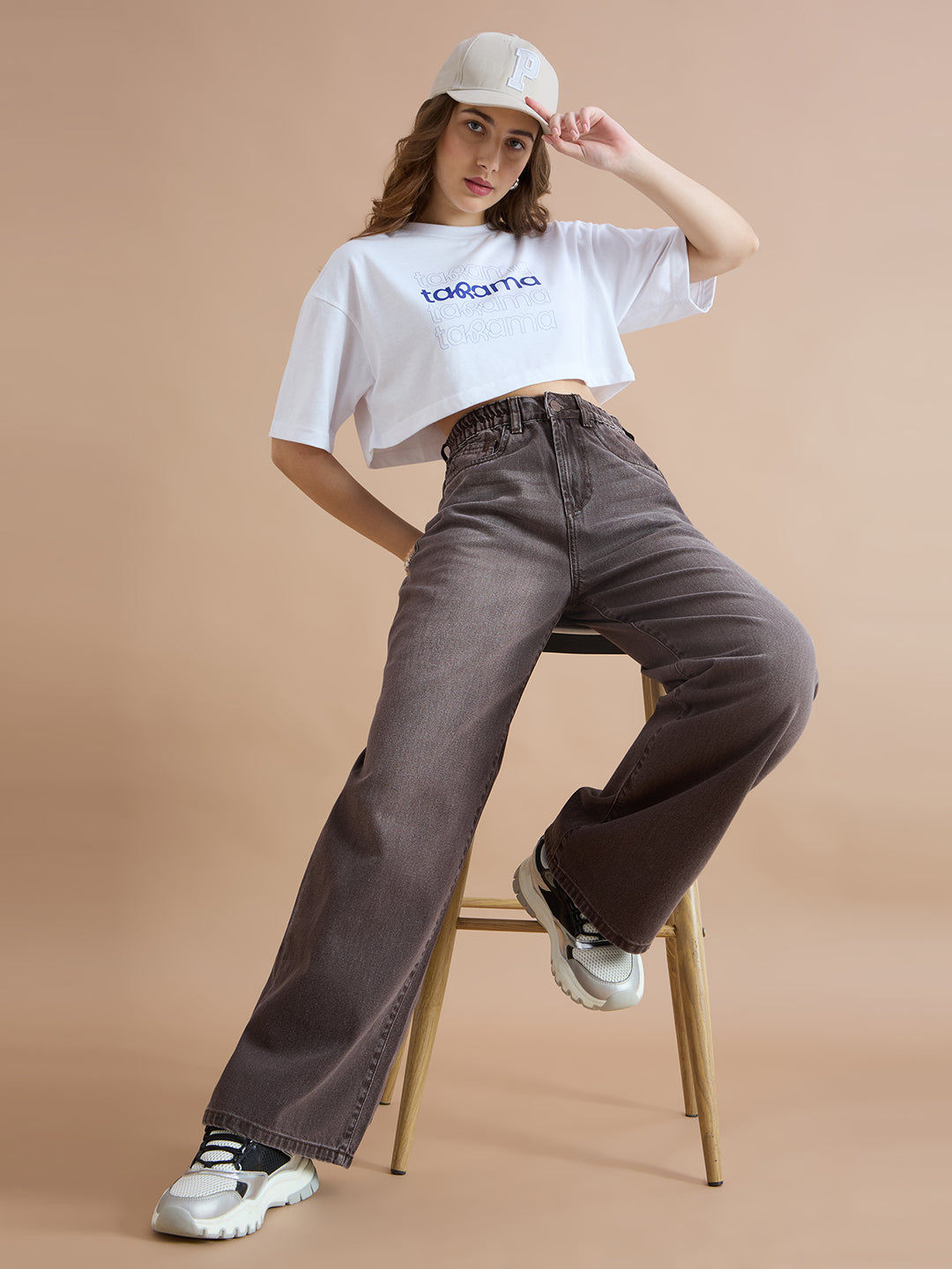 TARAMA High Rise Wide Leg Jeans
