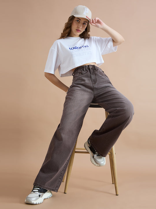 TARAMA High Rise Wide Leg Jeans