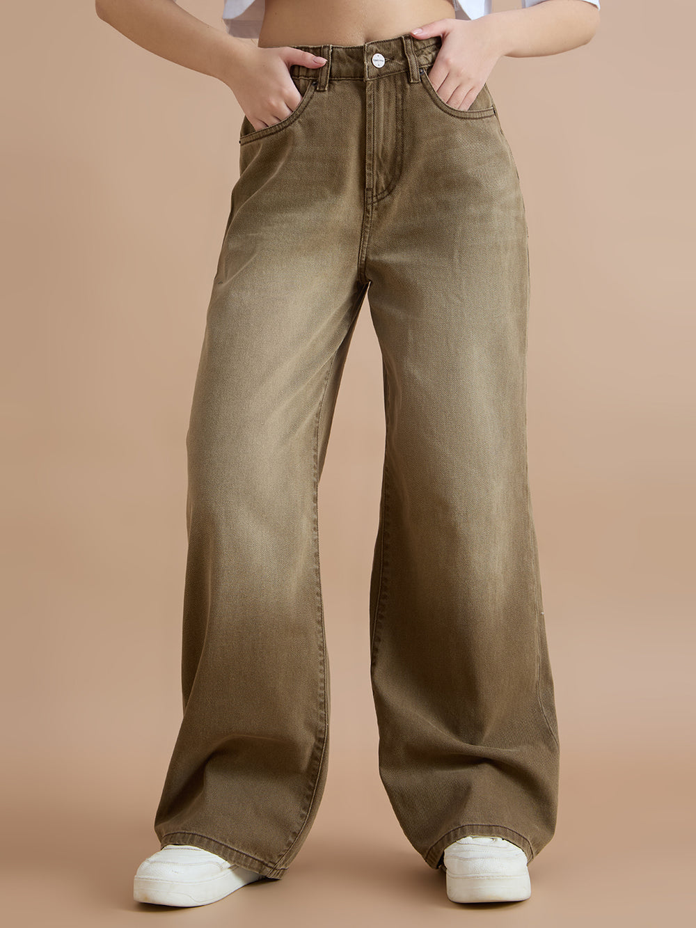 TARAMA High Rise Wide Leg Jeans