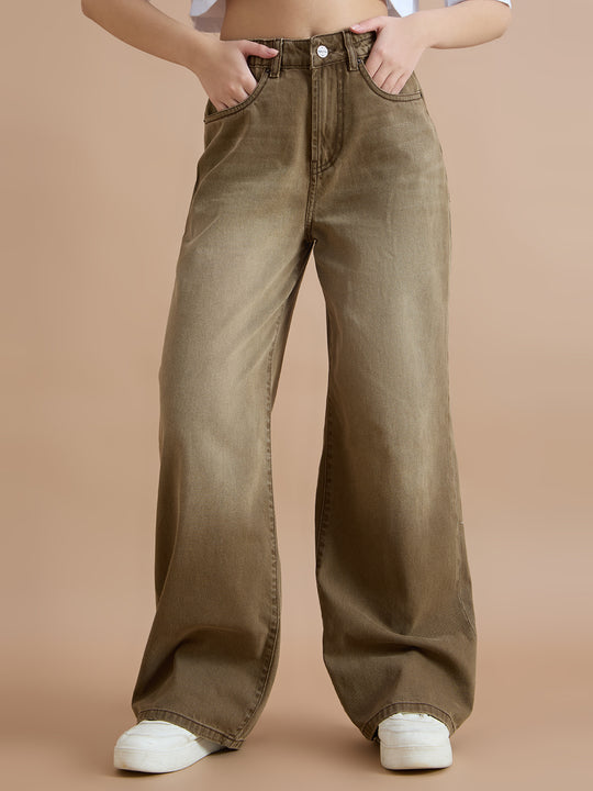 TARAMA High Rise Wide Leg Jeans