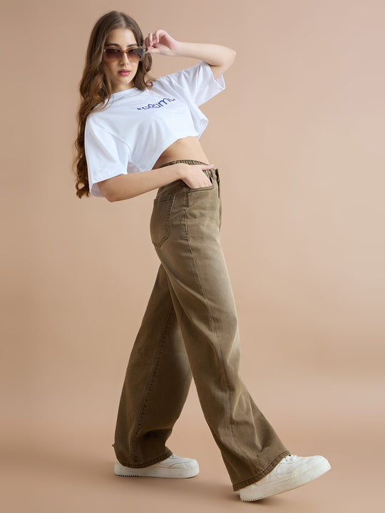 TARAMA High Rise Wide Leg Jeans