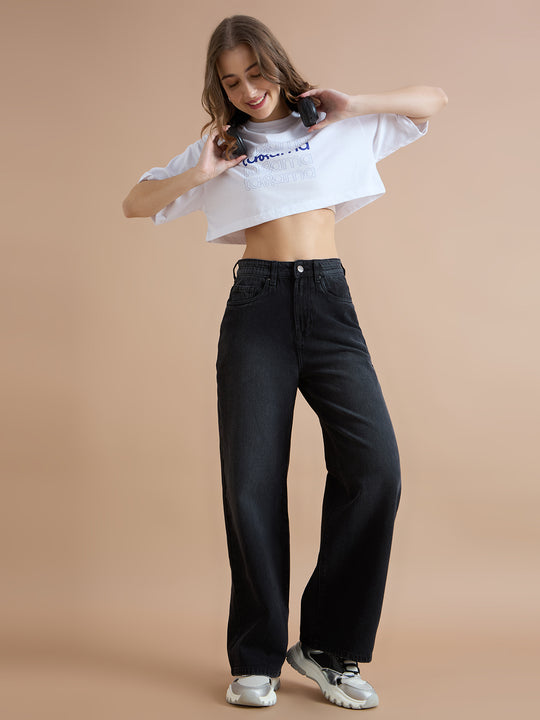TARAMA High Rise Wide Leg Jeans