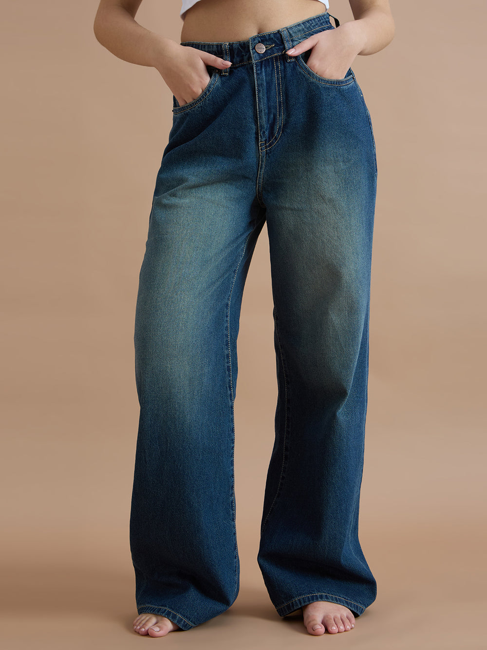 TARAMA High Rise Wide Leg Jeans