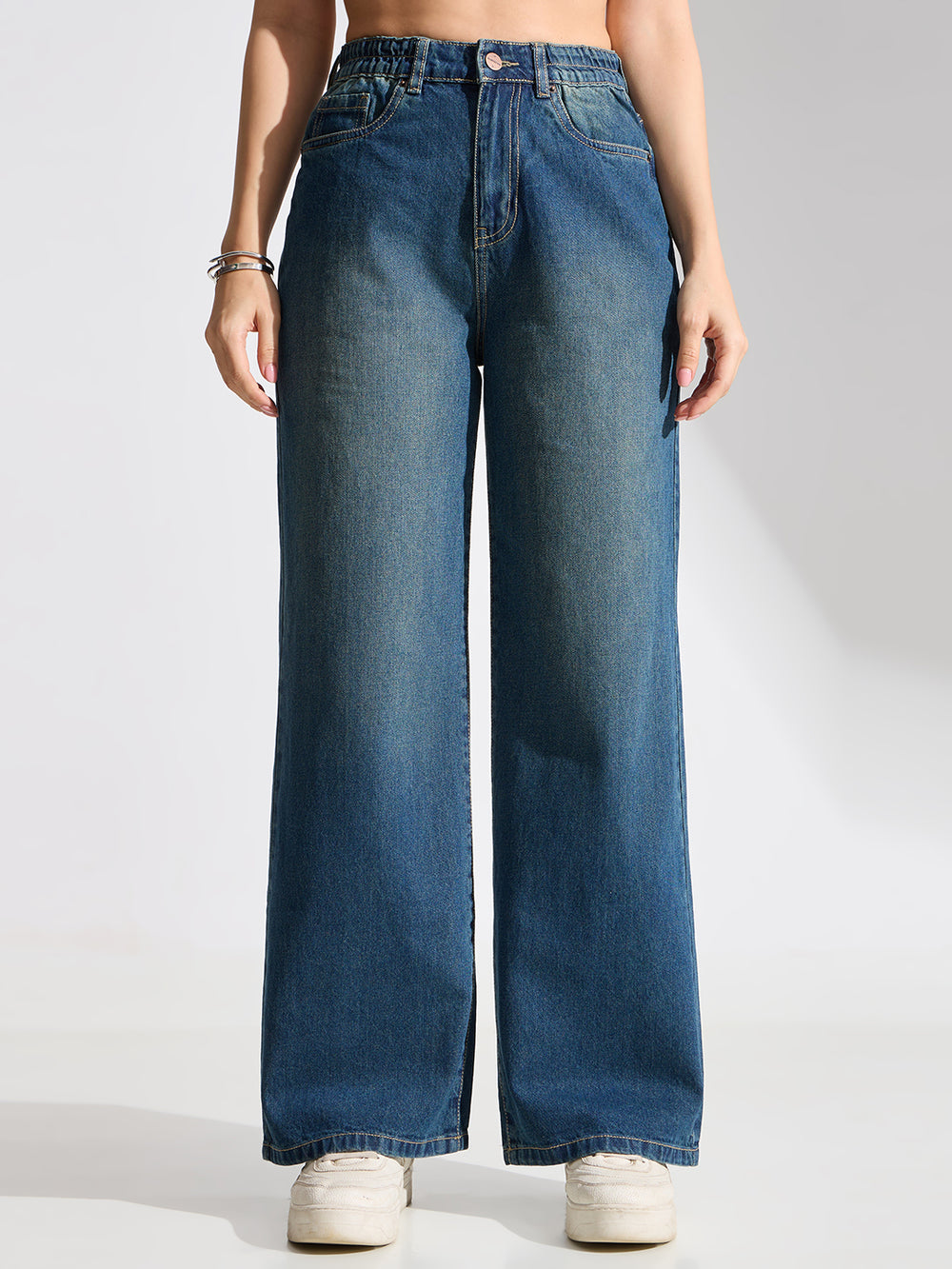 High Rise Basic Wide Leg Jeans-Vintage