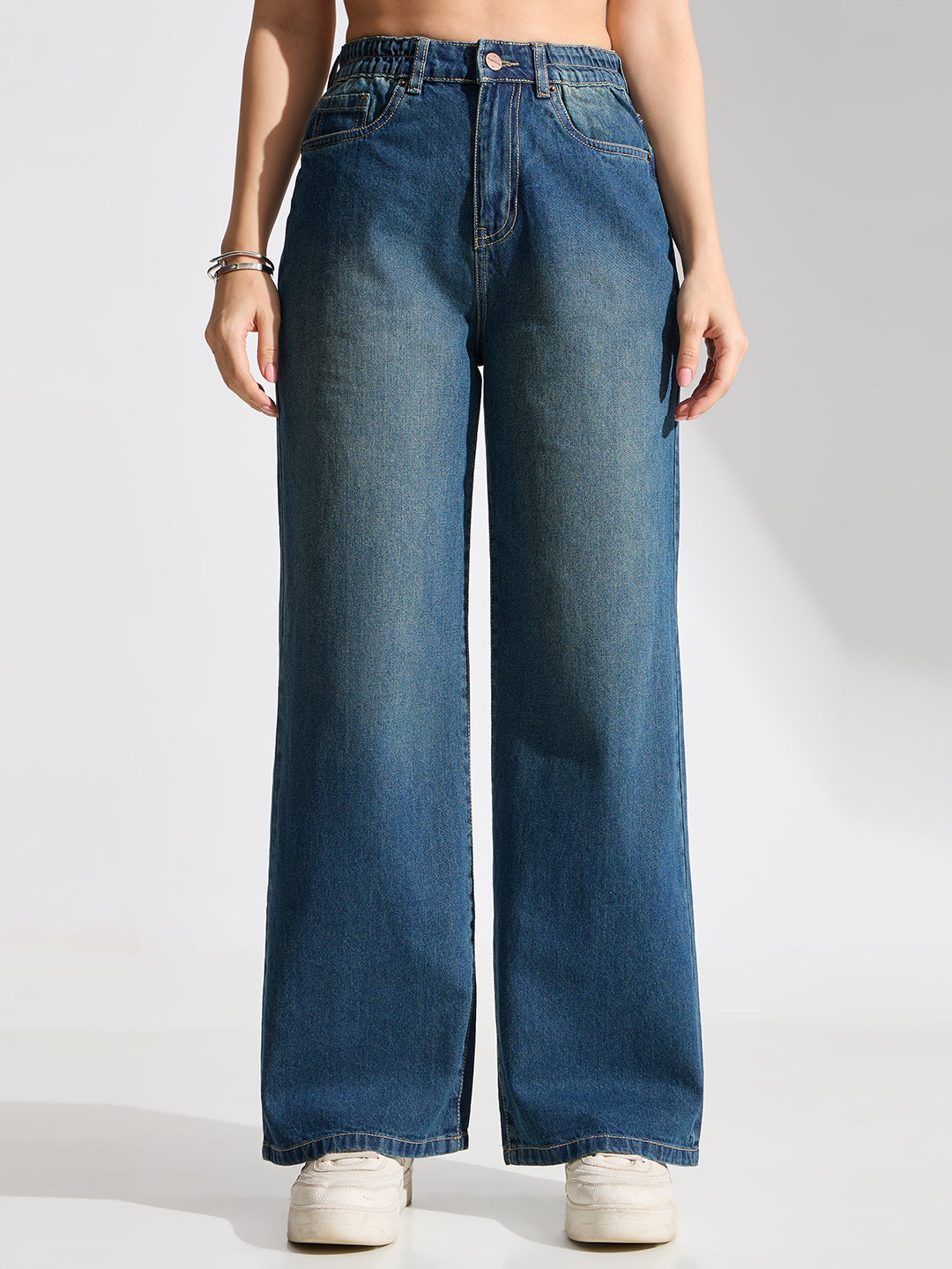 High Rise Basic Wide Leg Jeans-Vintage