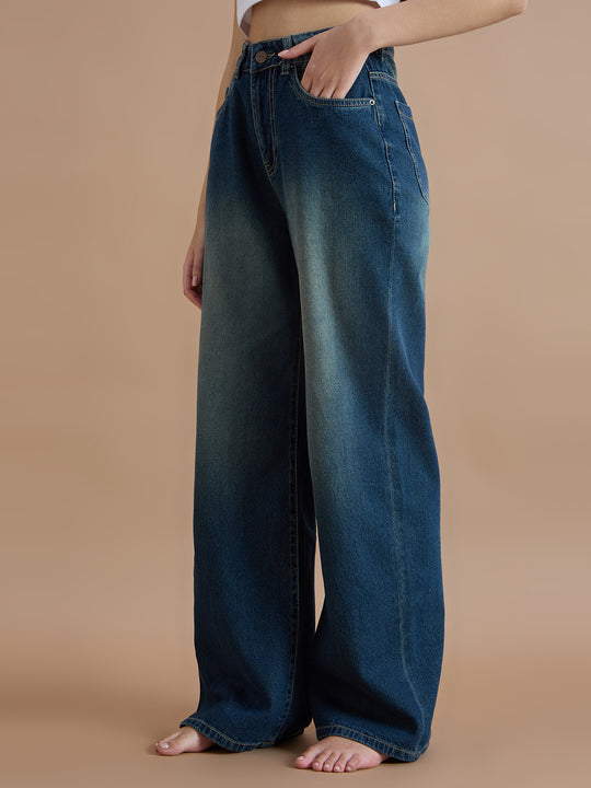 TARAMA High Rise Wide Leg Jeans