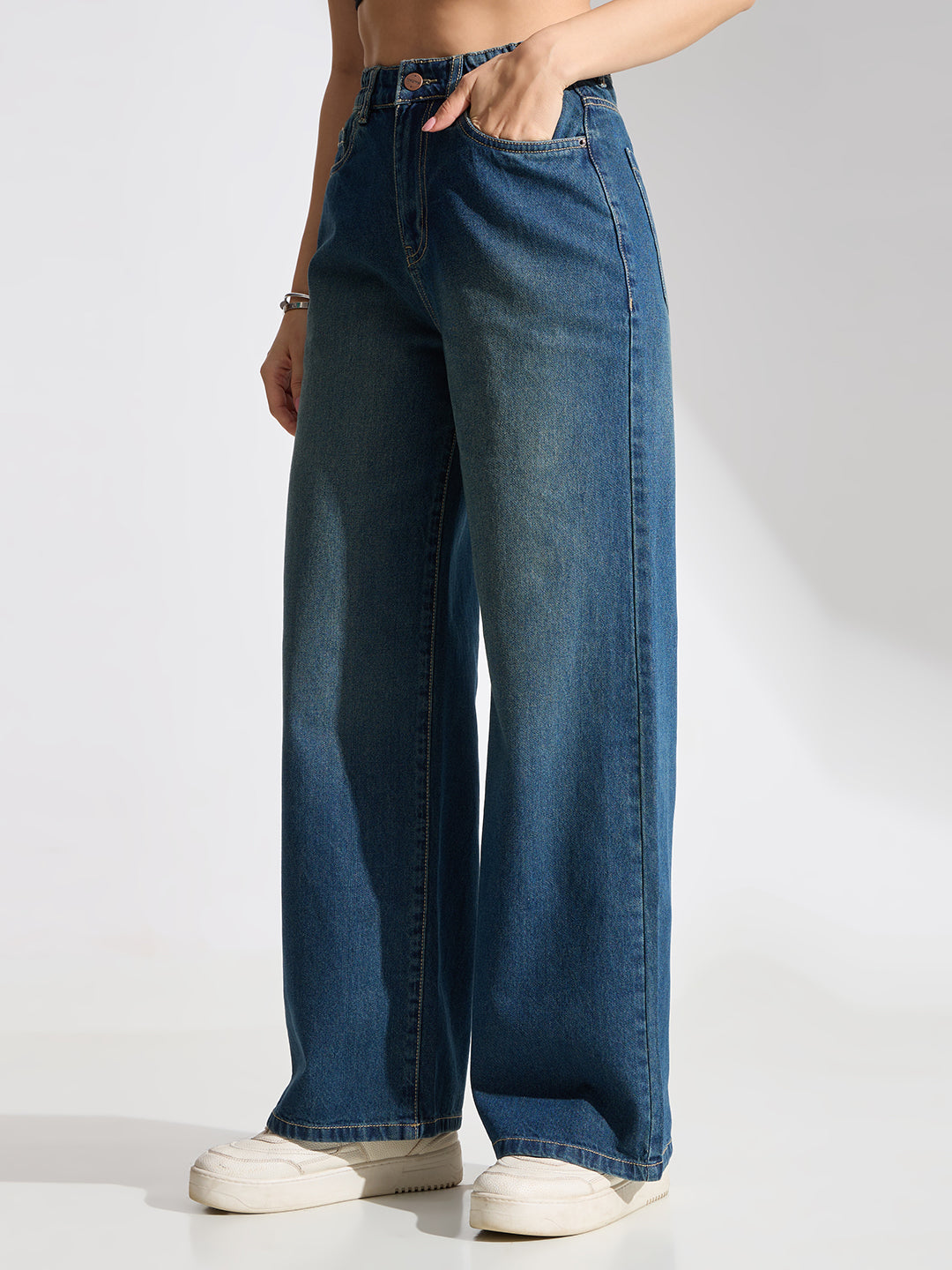 High Rise Basic Wide Leg Jeans-Vintage