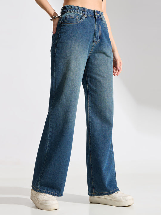 High Rise Basic Wide Leg Jeans-Vintage