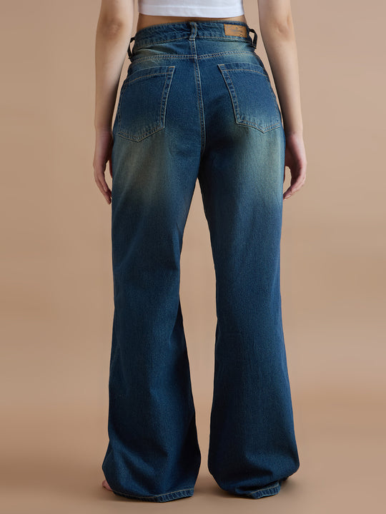 TARAMA High Rise Wide Leg Jeans