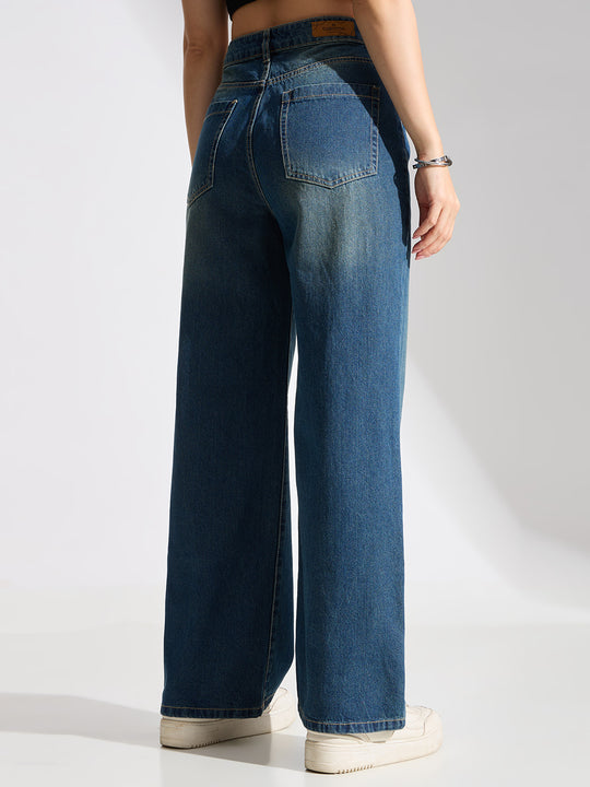 High Rise Basic Wide Leg Jeans-Vintage