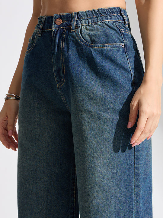 High Rise Basic Wide Leg Jeans-Vintage