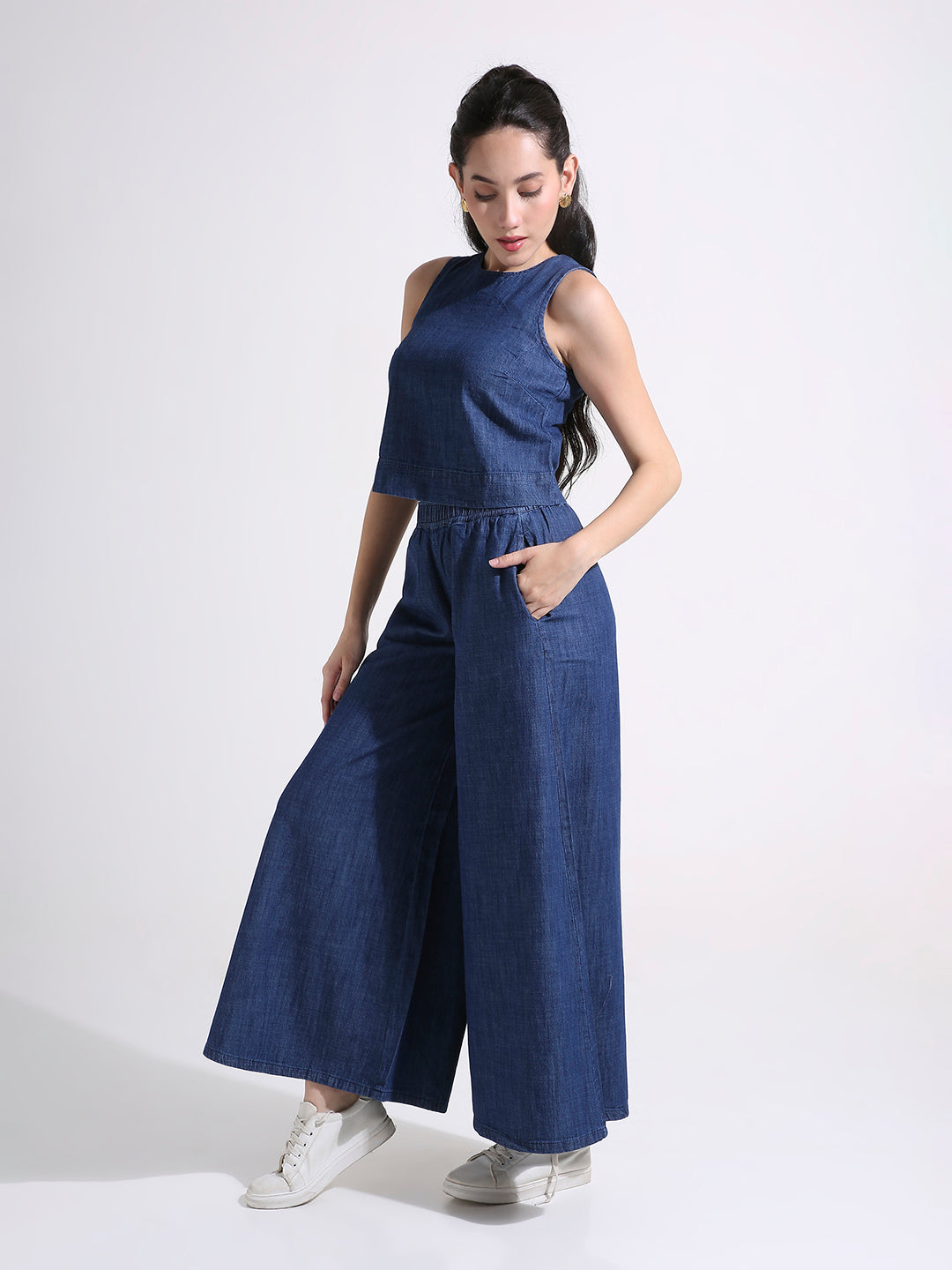 TARAMA Denim Crop Top