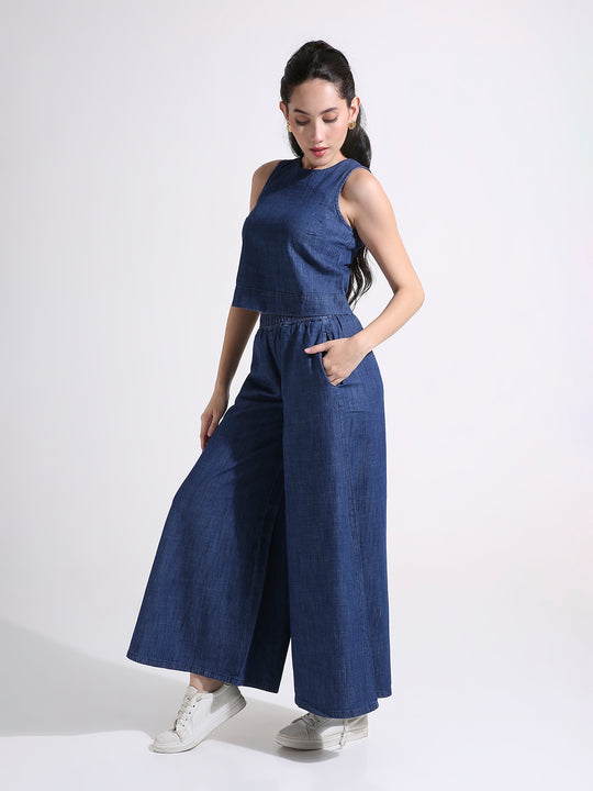 TARAMA Denim Crop Top