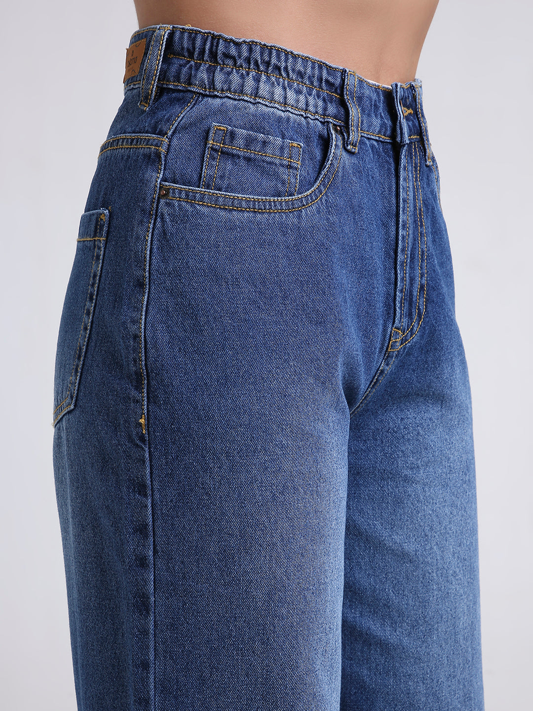 TARAMA Women Wide Leg High-Rise Dark Blue Jeans