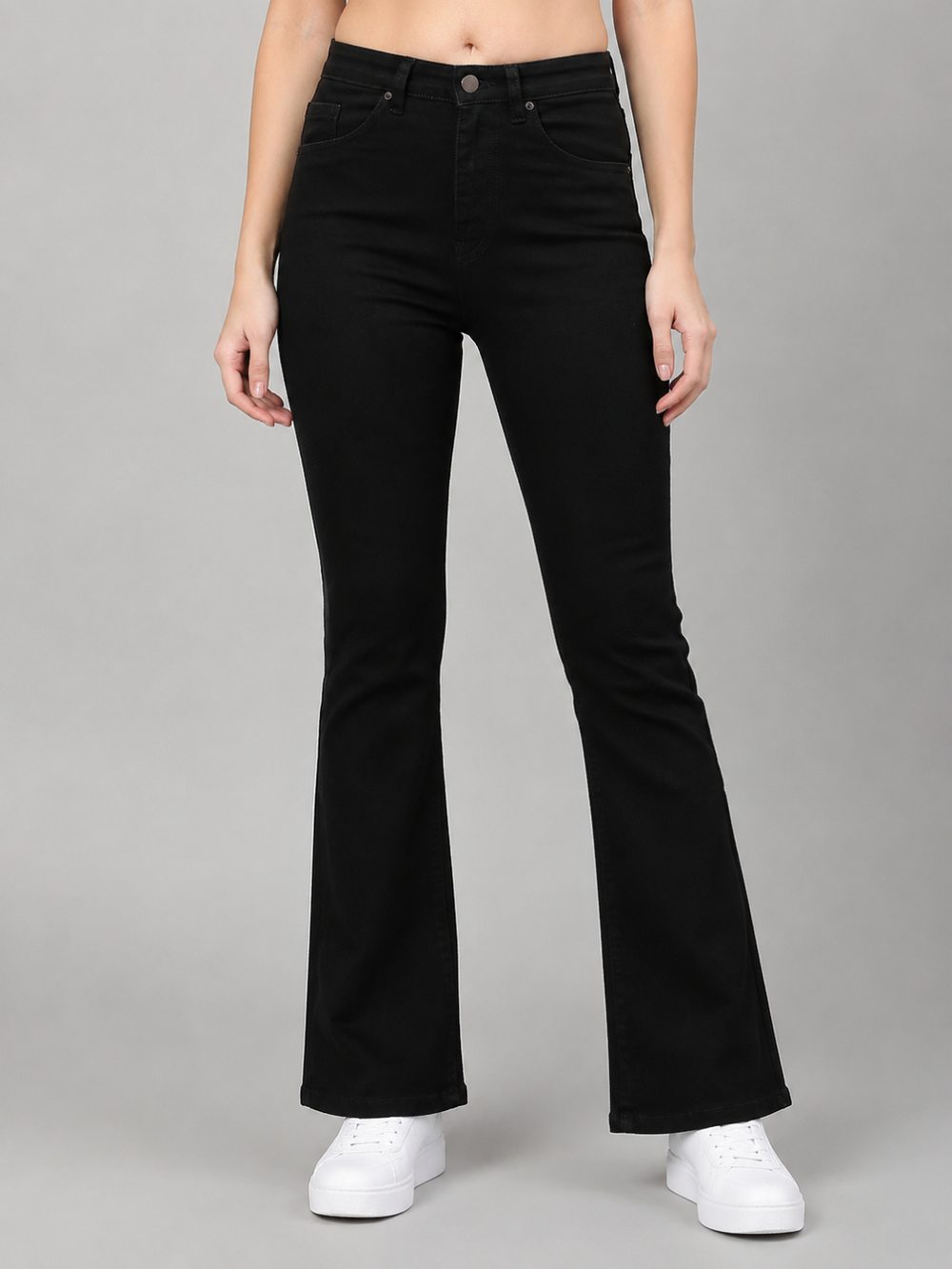 Stretchable Boot Cut Jeans-Black