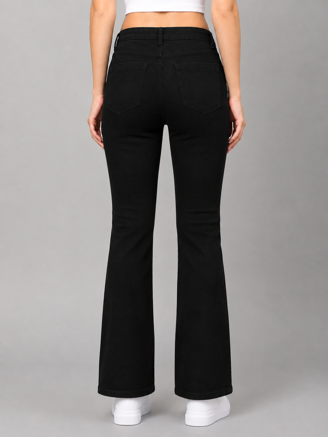 Stretchable Boot Cut Jeans-Black